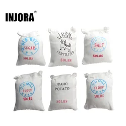 INJORA 6PCS RC Car Rice Food Bags Simulation Decoration for 1/10 RC Crawler TRX-4 Axial SCX10 90046 Tamiya CC01 D90