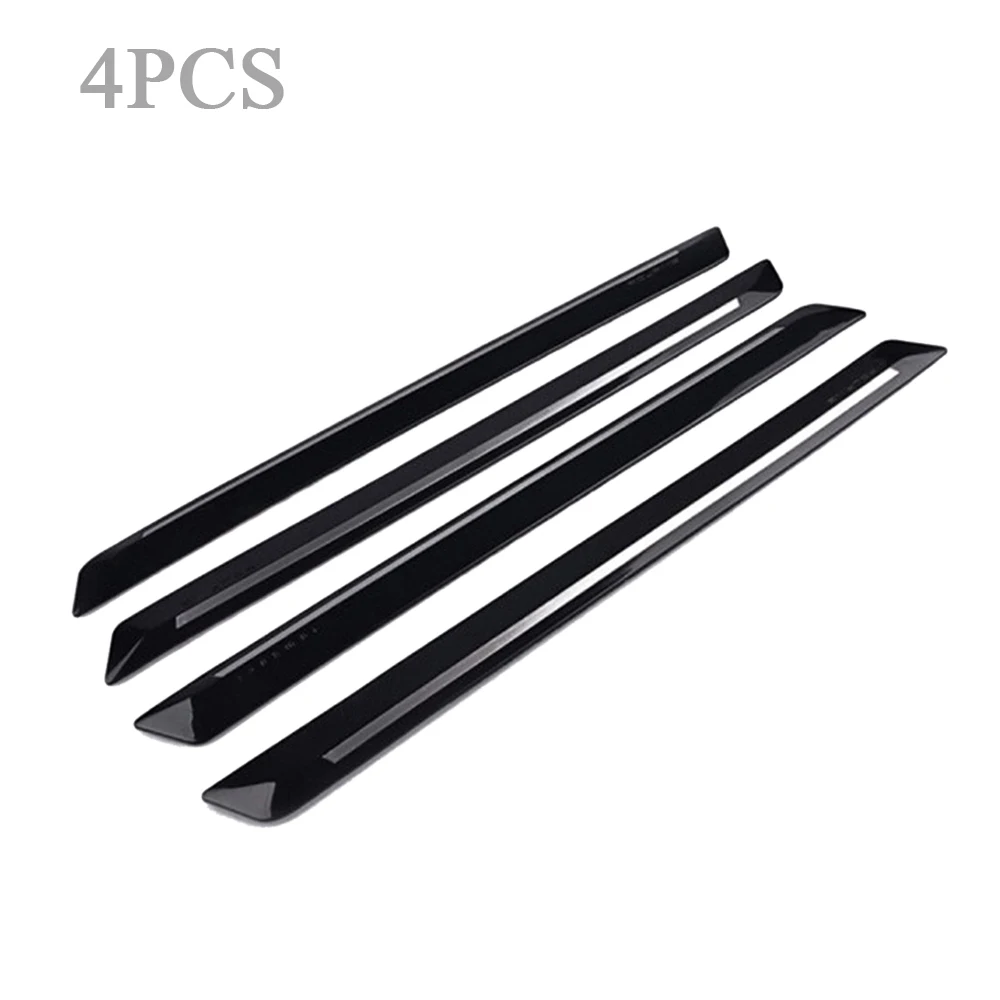 44.7 X 3.1CM 4pcs Car Bumper Protector Silane Guard Strip Chrome Sticker Front Rear Bumper Protector Rubber Black Universal New