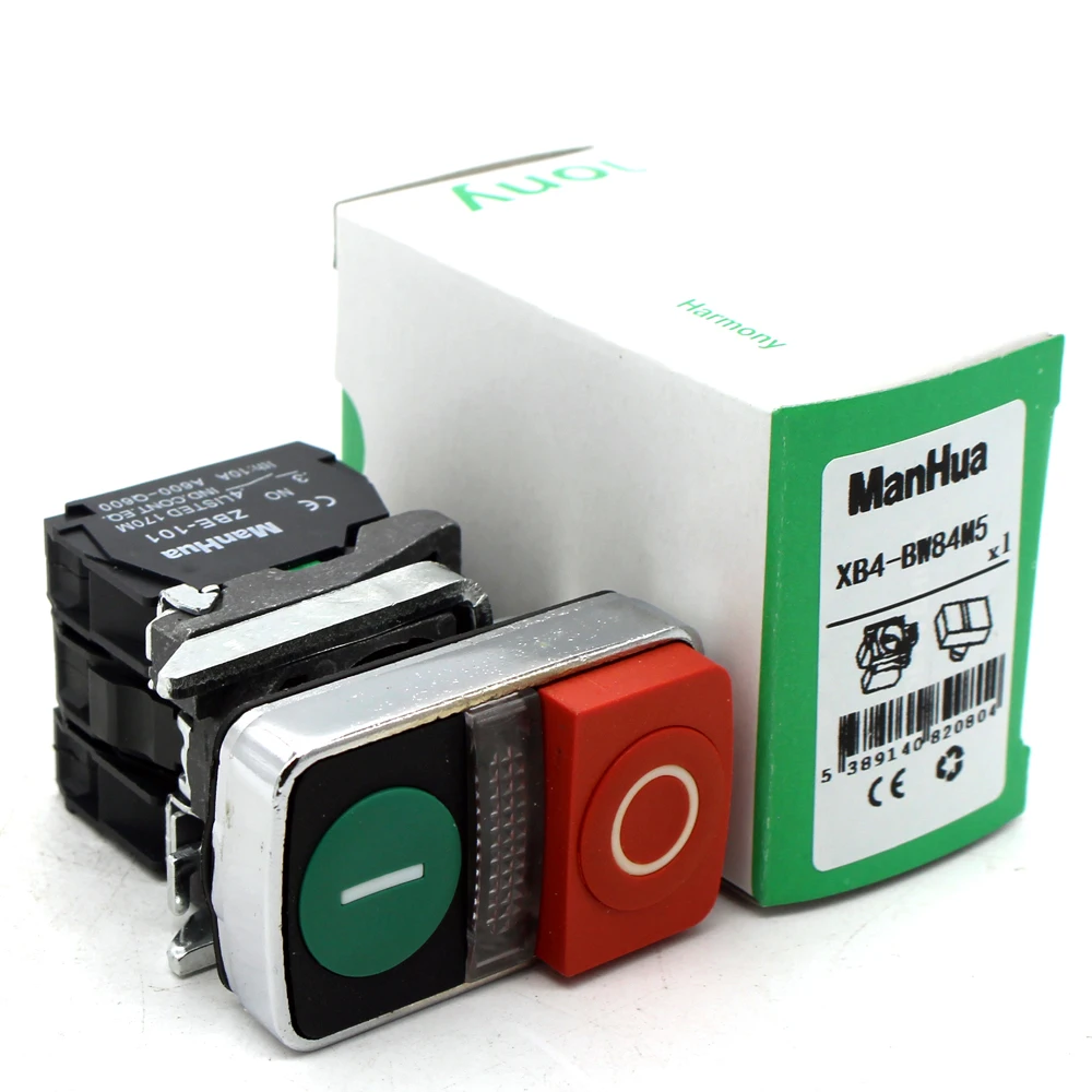 ManHua Factory XB4 Dual green red LED Push Button Switch on off