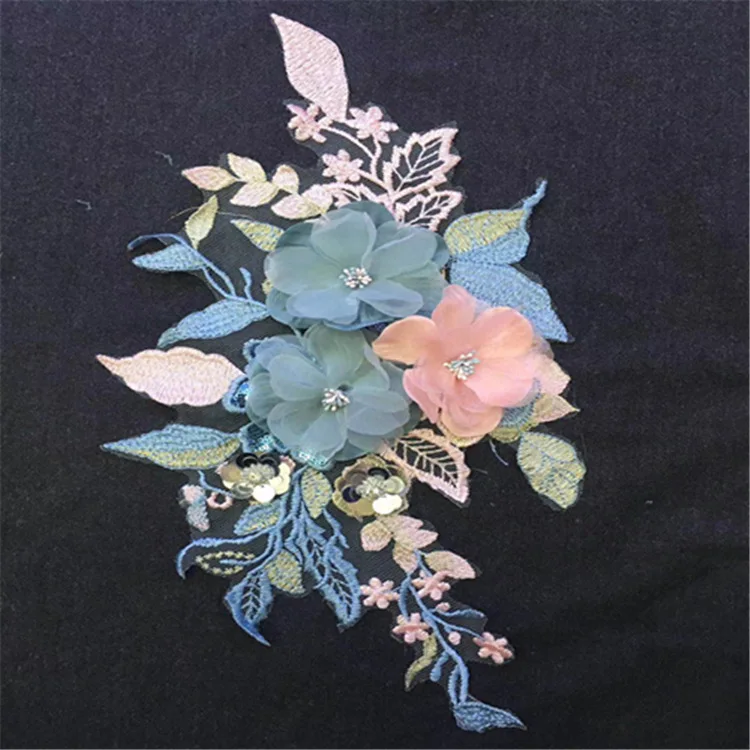 Fashion Embroidery Flower Big Cloth Sticker DIY T-shirt Decoration Hat Pants Clothing Accessories Patch Sticker