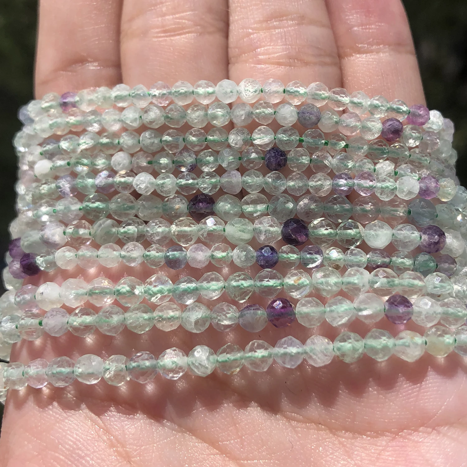 Natürlicher blauer Saphir, rund, facettiert, lose Spacer, winzige Perlen, DIY-Armband, Ohrring, Charms für die Schmuckherstellung, 38,1 cm, 2/3/4 mm – Detail 5