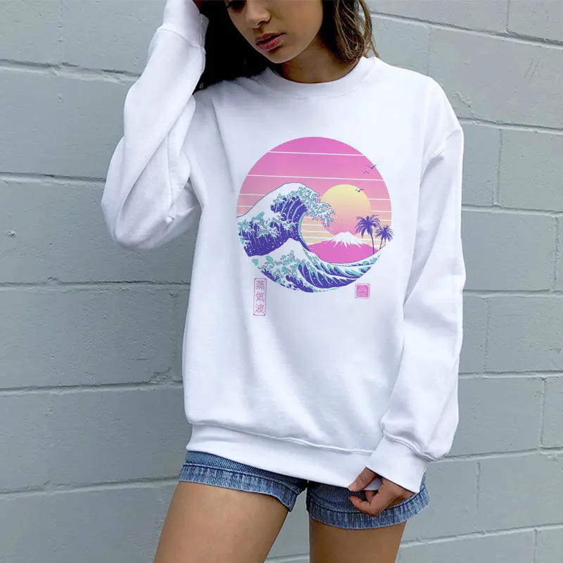 2020 retrowave japão anime hoodies camisolas vaporwave kanagawa pulôver feminino inverno harajuku streetwear outerwear fashwave