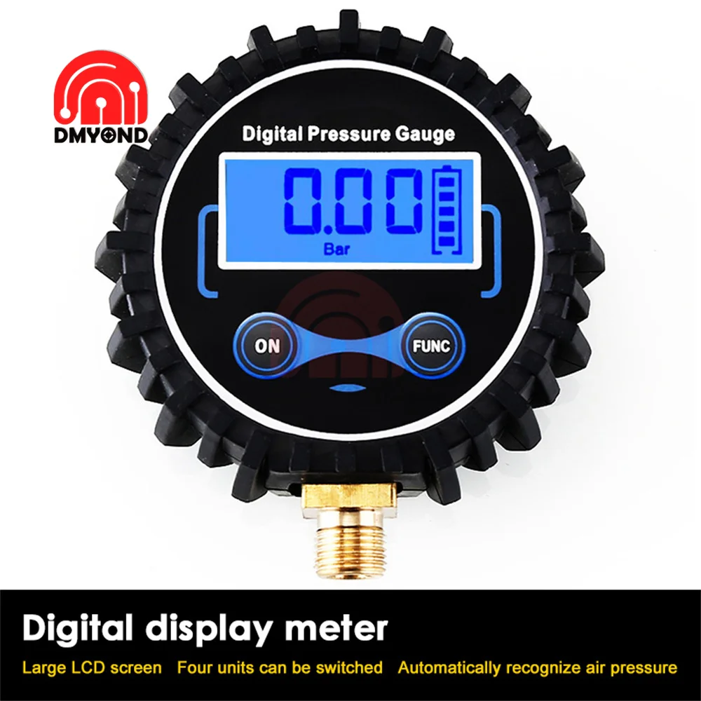 Imagem -04 - Display Digital Medidor para Arma de Inflação Pressão dos Pneus Digital Display Medidor para a Inflação do Pneu Arma Medidor de Pressão Calibrador de Pneus 200psi