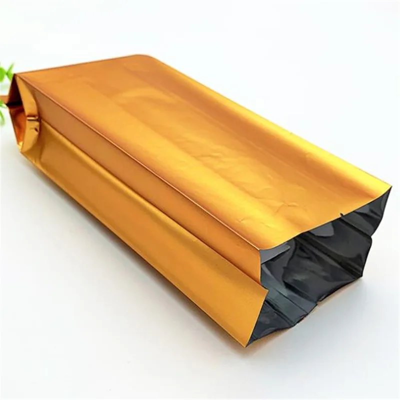 Golden Vacuum Sealer Aluminum Foil Storage Bag Coffee Tea Packaging Food Heat Sealing Bag Kitchen Supplies 50pcs/lot