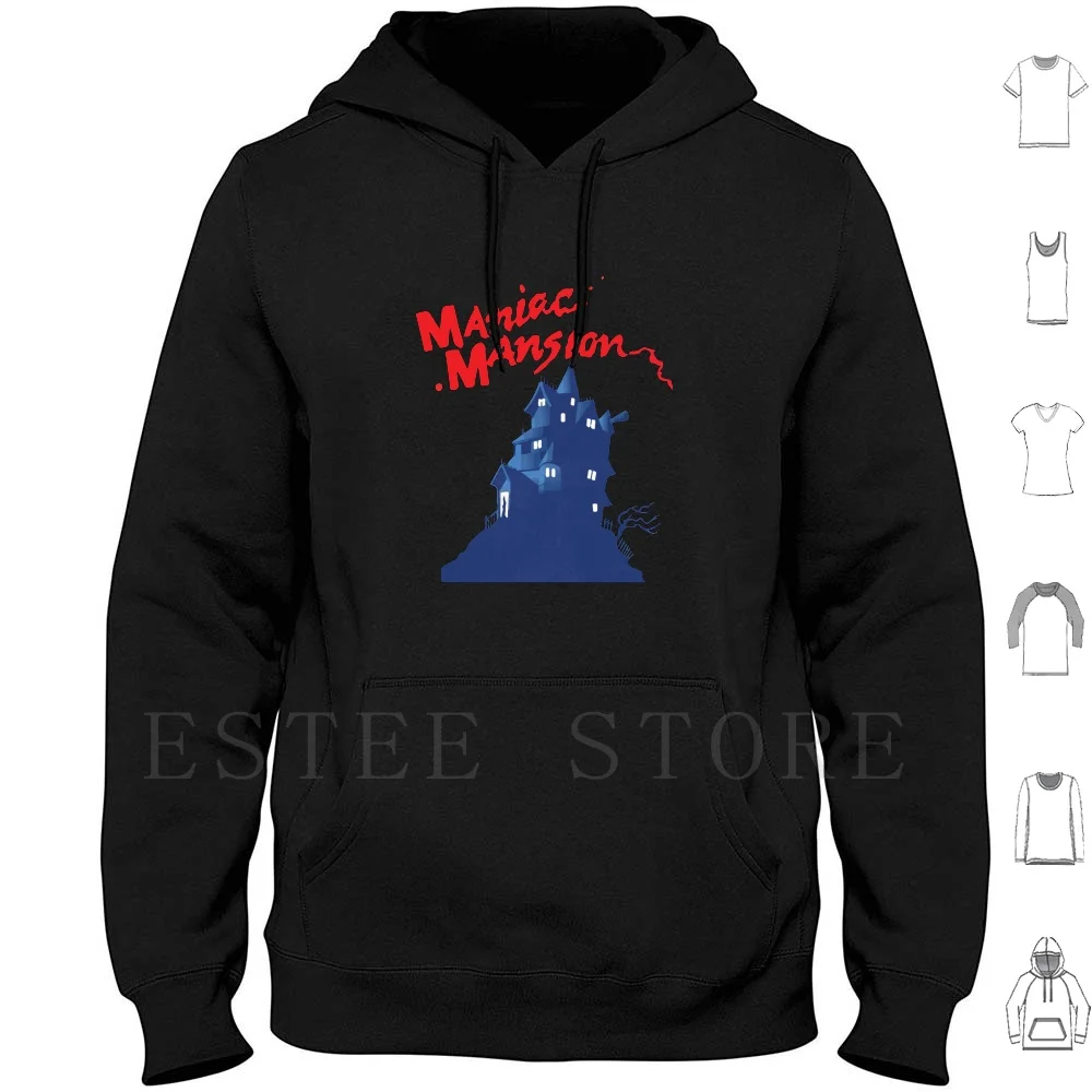 Maniac Mansion Hoodies Long Sleeve Spectrum Amstrad Commodore 64 C64 Amiga Vintage 80s 1980s Mud Retro Lucasarts