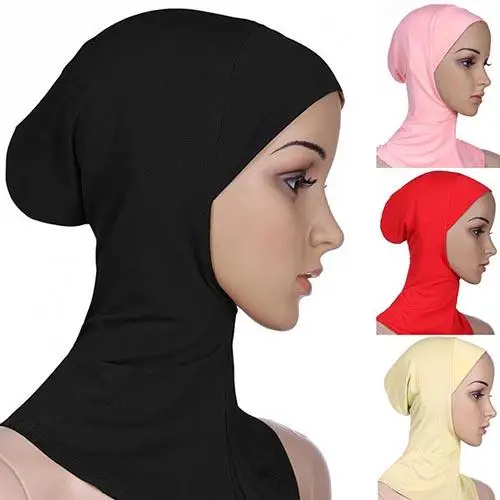 Beleza muçulmano hijab islâmico jérsei turbante feminino preto ninja underscarf caps imediato cabeça cachecol capa completa revestimentos internos chapéus