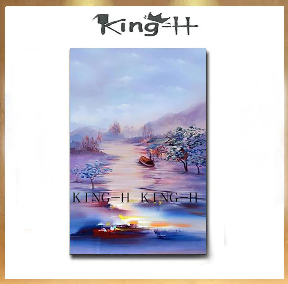 

Free shipping beautiful scenery trail of acrylic coating hand-painted oil painting copy canvas impression created the lobby