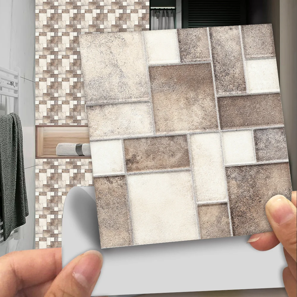 Marble Style Matte Tile Floor Sticker Home Decoration For Bathroom Living Room Wall Stickers Anti-wear Waterpoof Vinyl Wallpaper