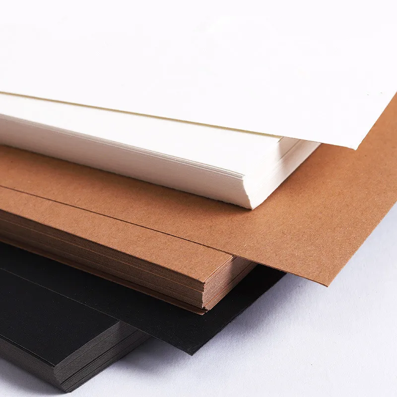 New 120-400gsm High Quality A4 Black White Kraft Paper DIY Handmade Card Making Craft Paper Thick Paperboard Cardboard