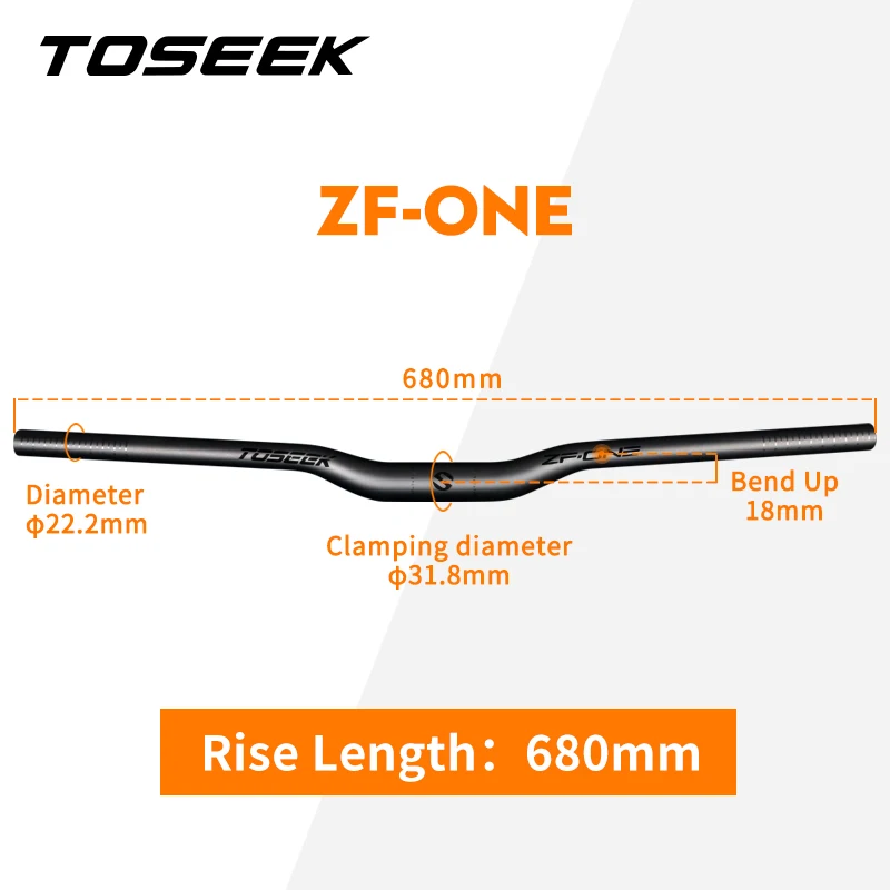 TOSEEK ZF-ONE Mtb カーボンハンドルバー自転車ハンドルバー 31.8*580