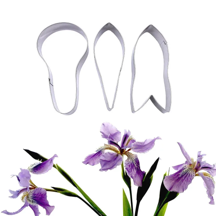 3 pcs/set Iris Petals Stainless Steel Biscuit Fondant Cake Cookie Cutters Cake Decorating Tools