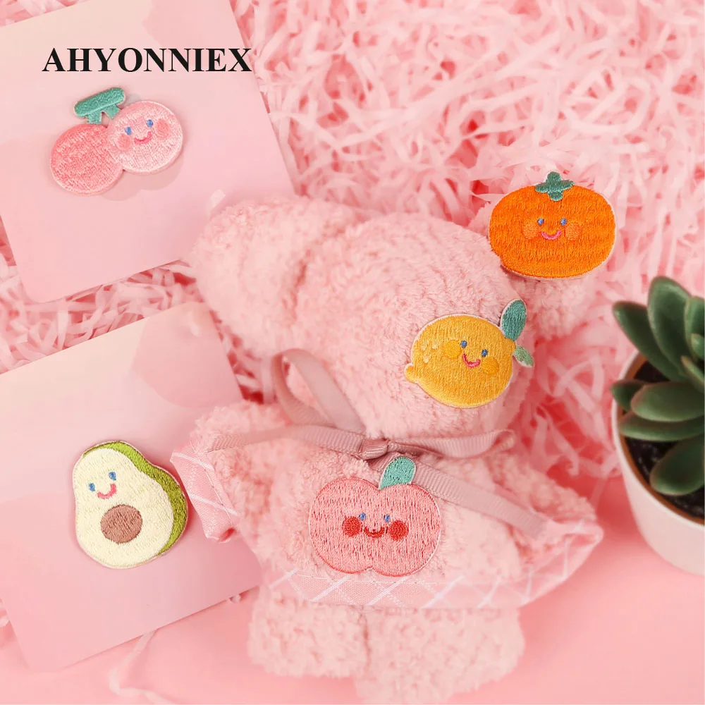 AHYONNIEX Mini Strawberry Lemon Iron on Patches for Clothing Bag Patchwork Sewing Applique Fabric Parches DIY Clothes Stickers