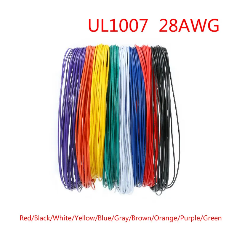 5 Metros Flexible Stranded UL1007 Wire Cable 28 AWG Cord Hook-up DIY Electrical