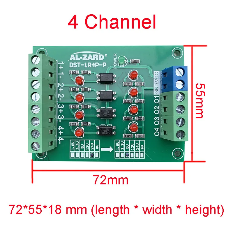 Optocoupler Isolation Board Voltage Converter Isolated Module PLC Signal Level Board NPN Output 1.8V 3.3V 5V 12V 24V PNP Output