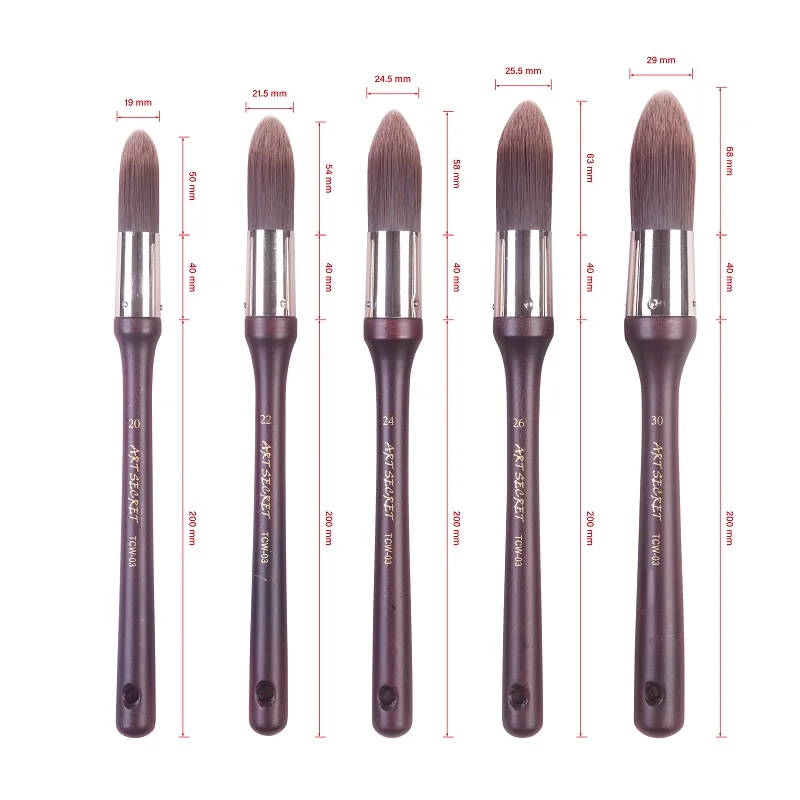 Artsecret TCW-03 Acrylic Oil Large Brush Multi-Purpose Stiff Synthetic Hair Long Wooden Handle Paints Tools Art Artist Supplies