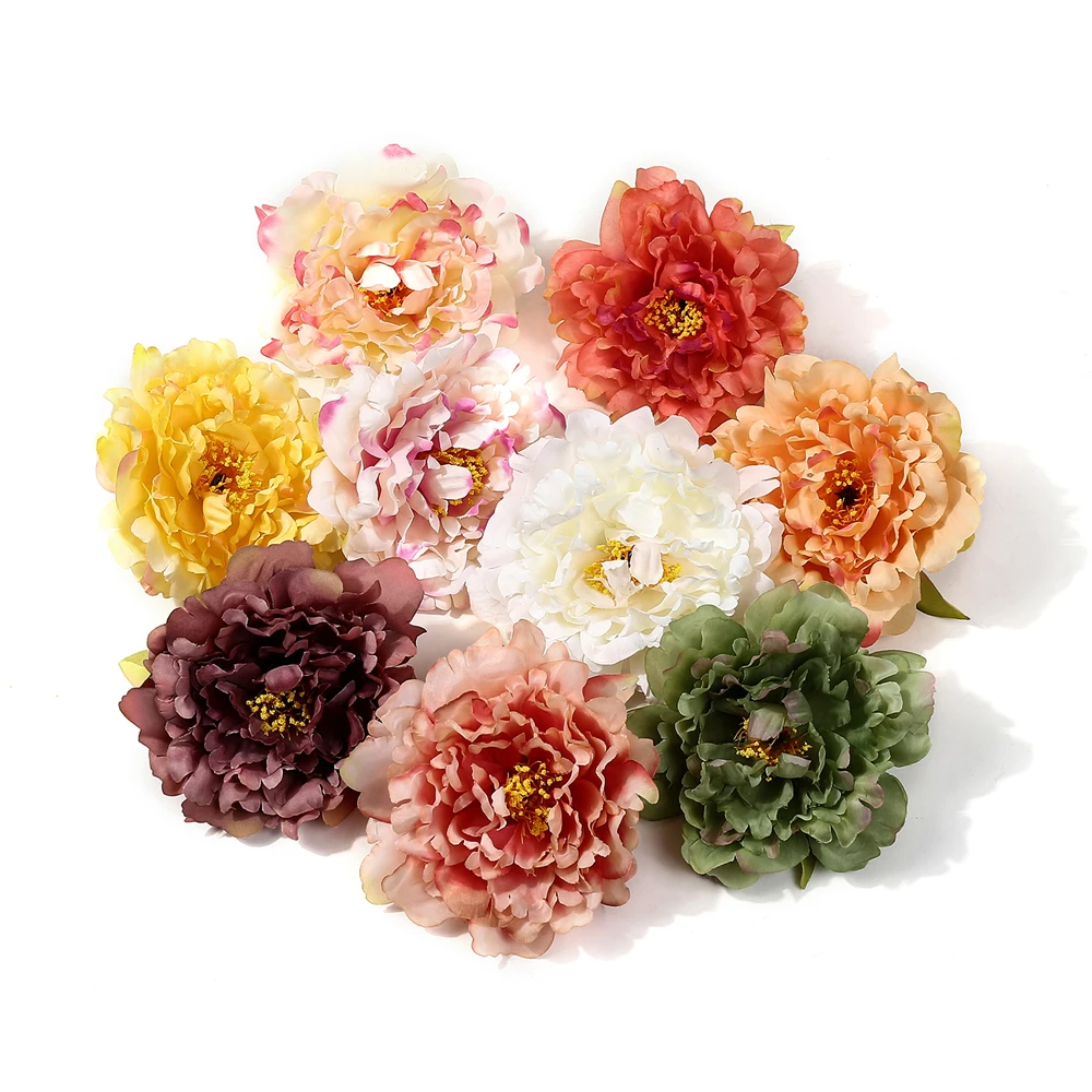 5pcs 12CM Big Artificial Peony Flowers Silk Peony Flower Heads For Christmas Decoration Home Decor Wedding Decoration DIY Crafts