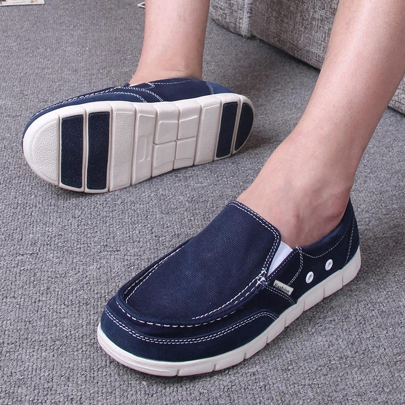 Classic Canvas Shoes For Men Vulcanize Men's Sneakers Breathable Ultralight Boat Sneakers Slip-on Casual Loafers For Man Gifts