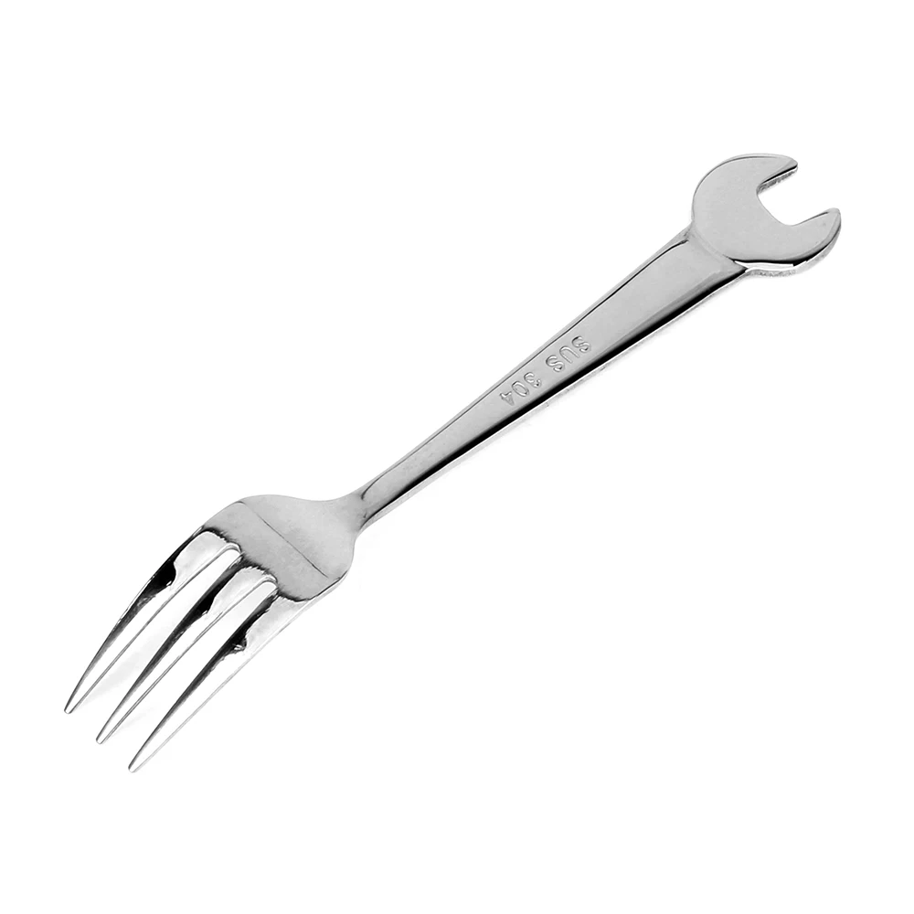 Wrench Shape Tableware Gadgets Spanner Spoon Fork Stainless Steel Kitchen Tools Dinnerware