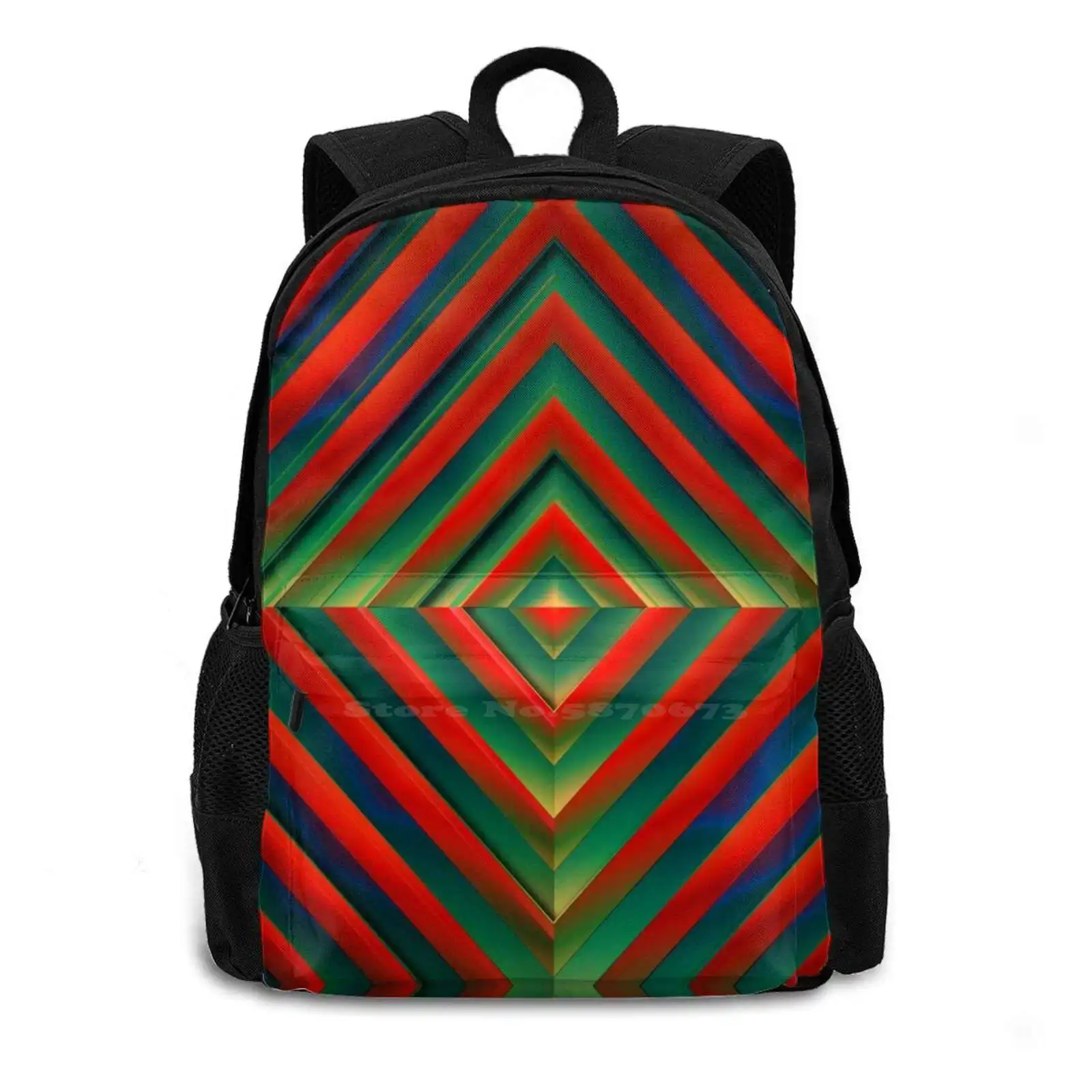 Color Structure Travel Laptop Bagpack School Bags Pattern Texture Background 3 D Volume Contemporary Futuristic Color Gradient