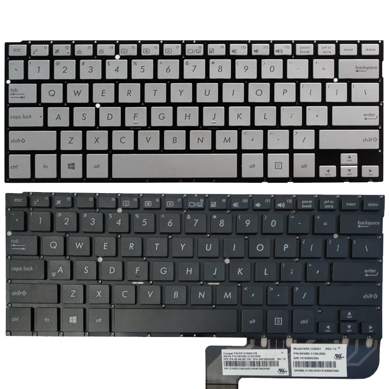 

NEW English Laptop Keyboard FOR ASUS TP300 TP300L TP300LD Q302 Q302LA Q304 TP300LA TP300LG TP300U US Silver/black