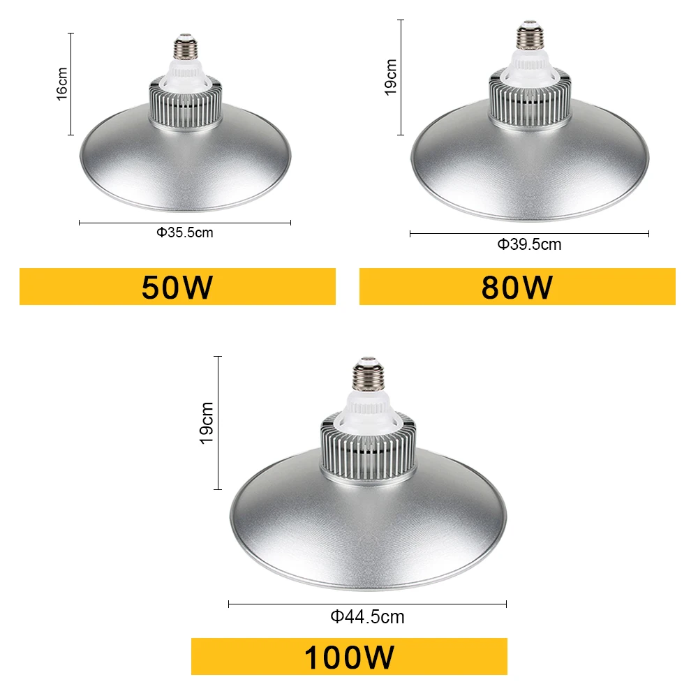 Lâmpada LED Industrial e de Mineração, Alta Iluminação, Armazém, Oficina, Big Shopping Mall, 50W, 80W, E27, 100W, Iluminação de fábrica