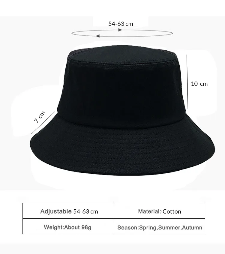 Women Large Size Sun Bucket Hat Big Head Fisherman Black Beige Cotton Panama Cap Plus Size Bucket Hats 54-57cm 57-60cm 60-63cm