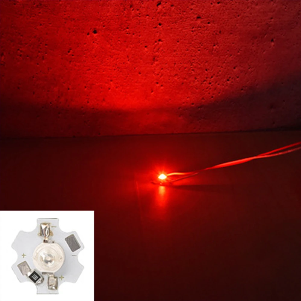 10 unids/lote Chip LED 1W cuentas de luz LED de alta potencia tablero Al 20mm para foco de luz descendente blanco azul verde rojo púrpura amarillo