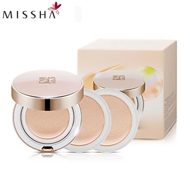 MISSHA Signature Essence Cushion Special SET 14g+( Refill14g*2) BB Air Foundation CC Cream Concealer Whitening Makeup Cosmestics