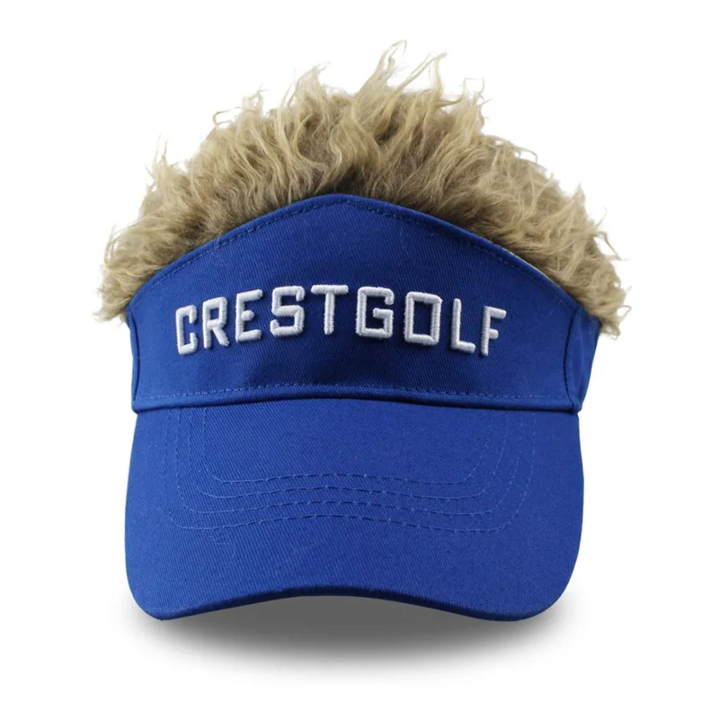 CRESTGOLF Adjustable Fake Hair Golf Cap Men Hat Wig/ Hair Golf Baseball Caps with Several Colors Available