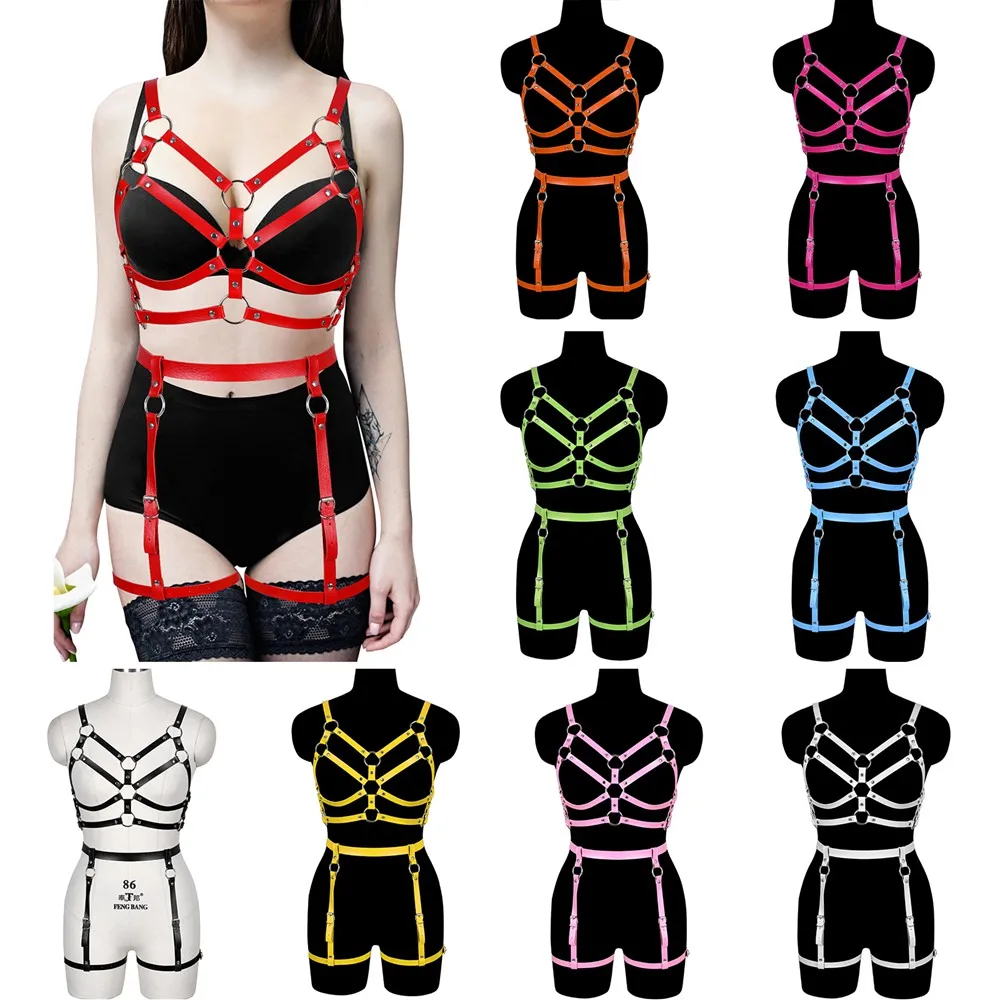 

Harness For Fetish Women Garter Belt Harness Stockings Erotic Underwear Sexy Lingerie Bondage Leather Leg Strap Lady Suspender