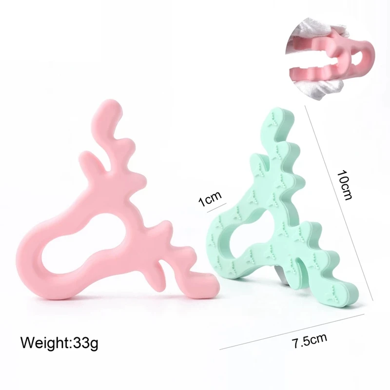 Anneau de dentition en Silicone pour bébé, arbre de noël, Sika, cerf, jouets Fidget, chaîne de sucette flocon de neige, accessoires pour bébé de qualité alimentaire