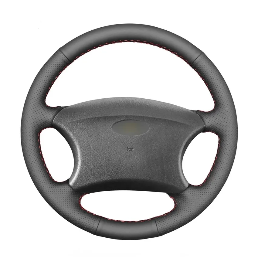 Black Leather Car Steering Wheel Cover for Chevrolet Niva 2002 2002 2003 2004 2005 2006 2007 2008 2009 Lada 2110 2011