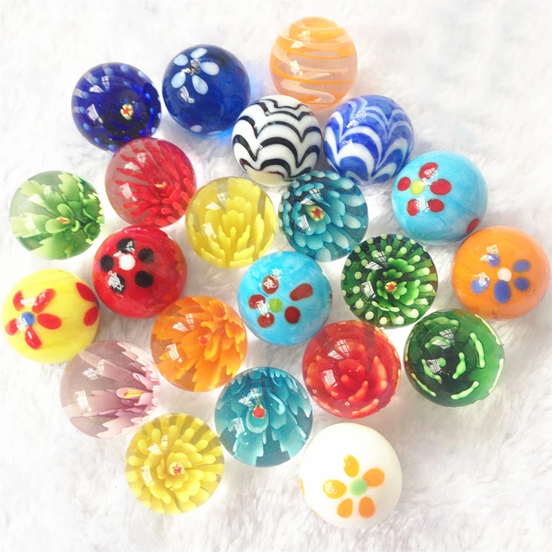 25mm Glass Ball Toys Cream Console Game Pinball Machine Cattle Small Marbles Pat Toys Parent- Child Beads Bouncing Ball