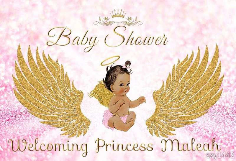 

LEVOO Photographic Background Golden Wing Baby Shower Princess Background Photobooth Photo Studio Fabric Shoot