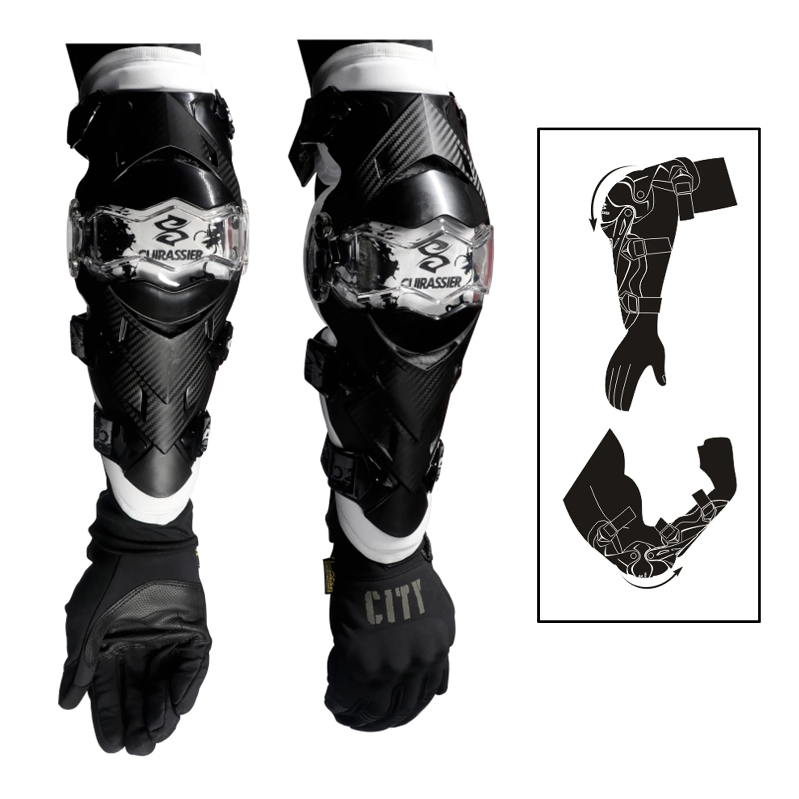 Cuirassier E09 Motorcycle Elbow Protector Elbow Guards Motocross Motorbike Dirt Bike MTB Protection Pads Elbow Guard(1 Pair )