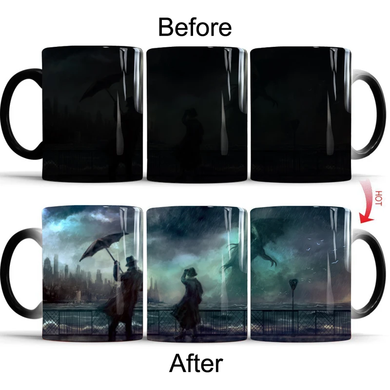 Cthulhu Magic Coffee Mug Cups Color Changing Tea Milk Mugs Heat Reactive Mugs Gift Coffee Cup Mug dropshipping