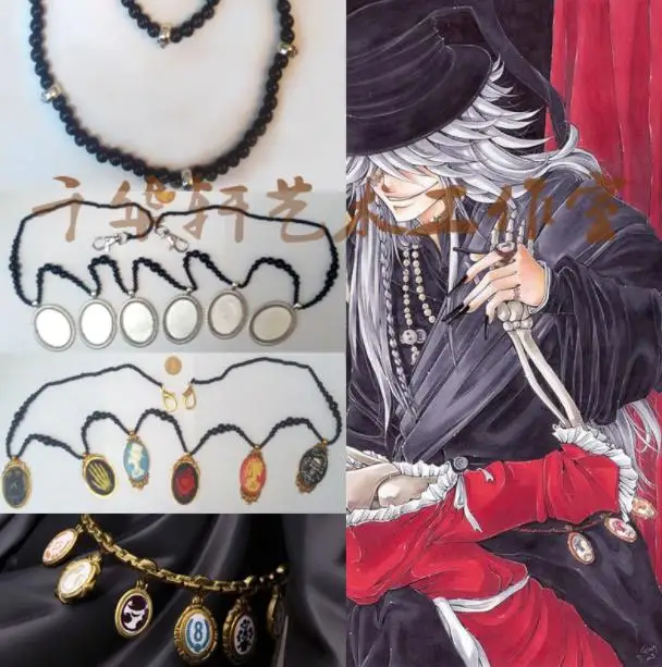 Black Butler under taker Grell Sutcliff ciel Cosplay chain earrings ring Accessories prop