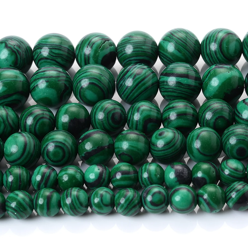 Green Malachite Stone Beads Round Loose Spacer Beads for Jewelry Making DIY Bracelet Necklace Accessroies 4/6/8/10/12mm