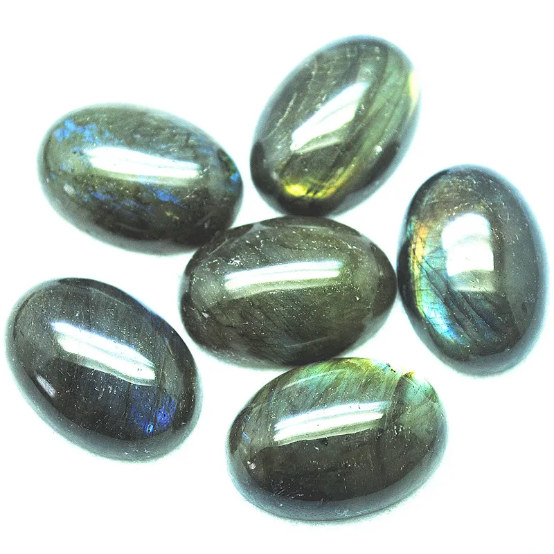 5PCS Nature Labradorite Stone Cabochons Good Quality AAA OVAL Shape 10x14MM 12X16MM 13X18MM Loose Beads Cabs No Hole Top Sells