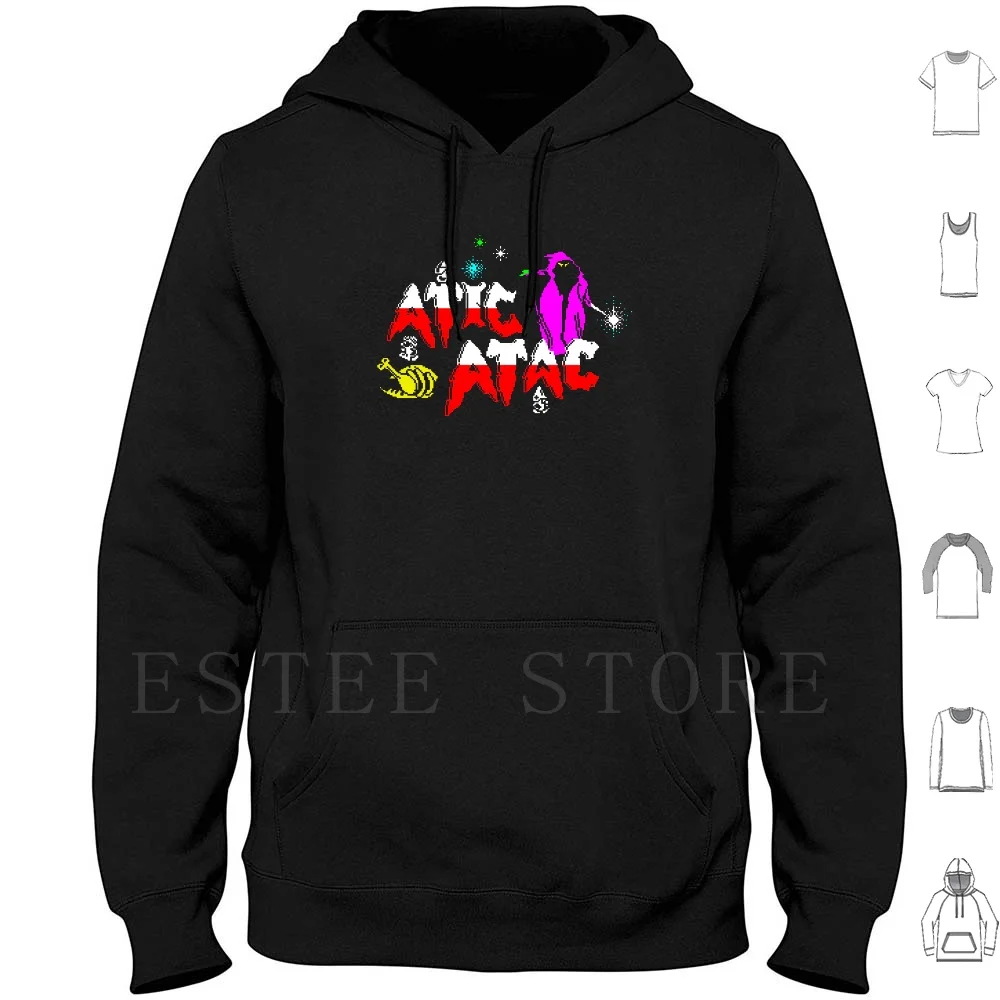 Atic Atac Hoodies Long Sleeve Zx Spectrum Retro Pixel Game Computer Video Atic Atac Attic Attack