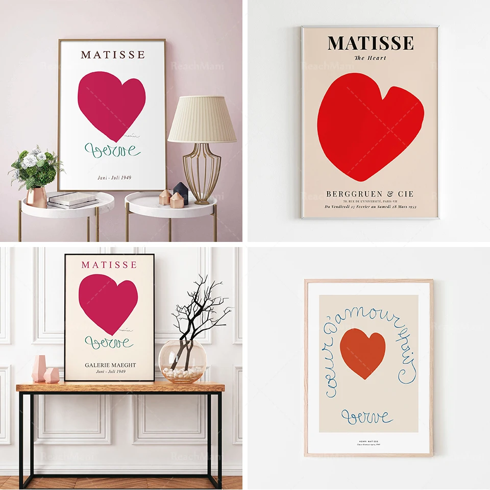 

Henri Matisse | Matisse Vintage Heart Print | Modern interiör i mitten av århundradet | Love Heart Printable Vintage Artwork