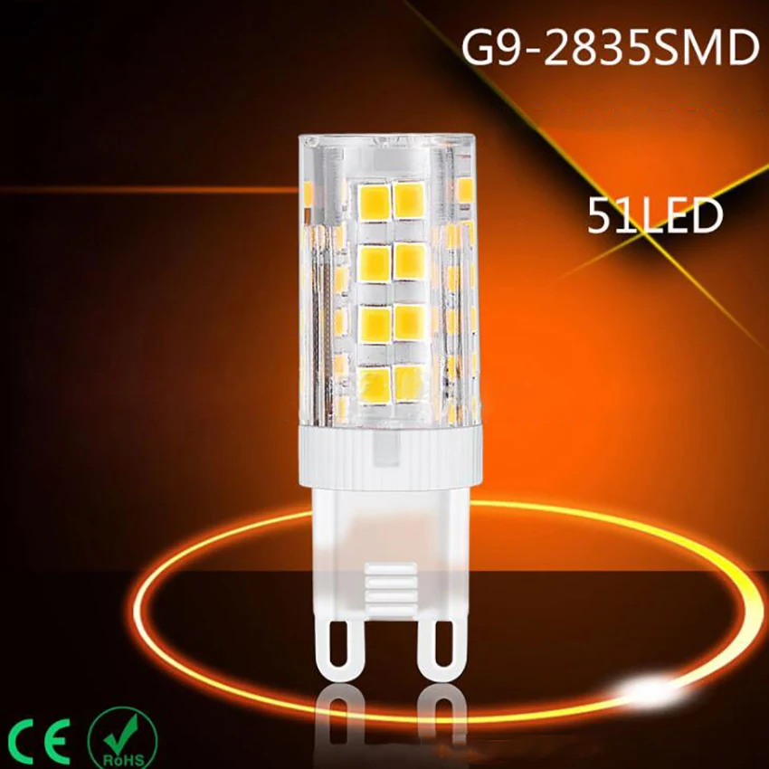 Bombillas LED G9 con Base bi-pin, 5W, 220V, Blanco cálido, 3000K, blanco, 6000K-G9, 330LM, bombillas G9 para iluminación del hogar, no regulables