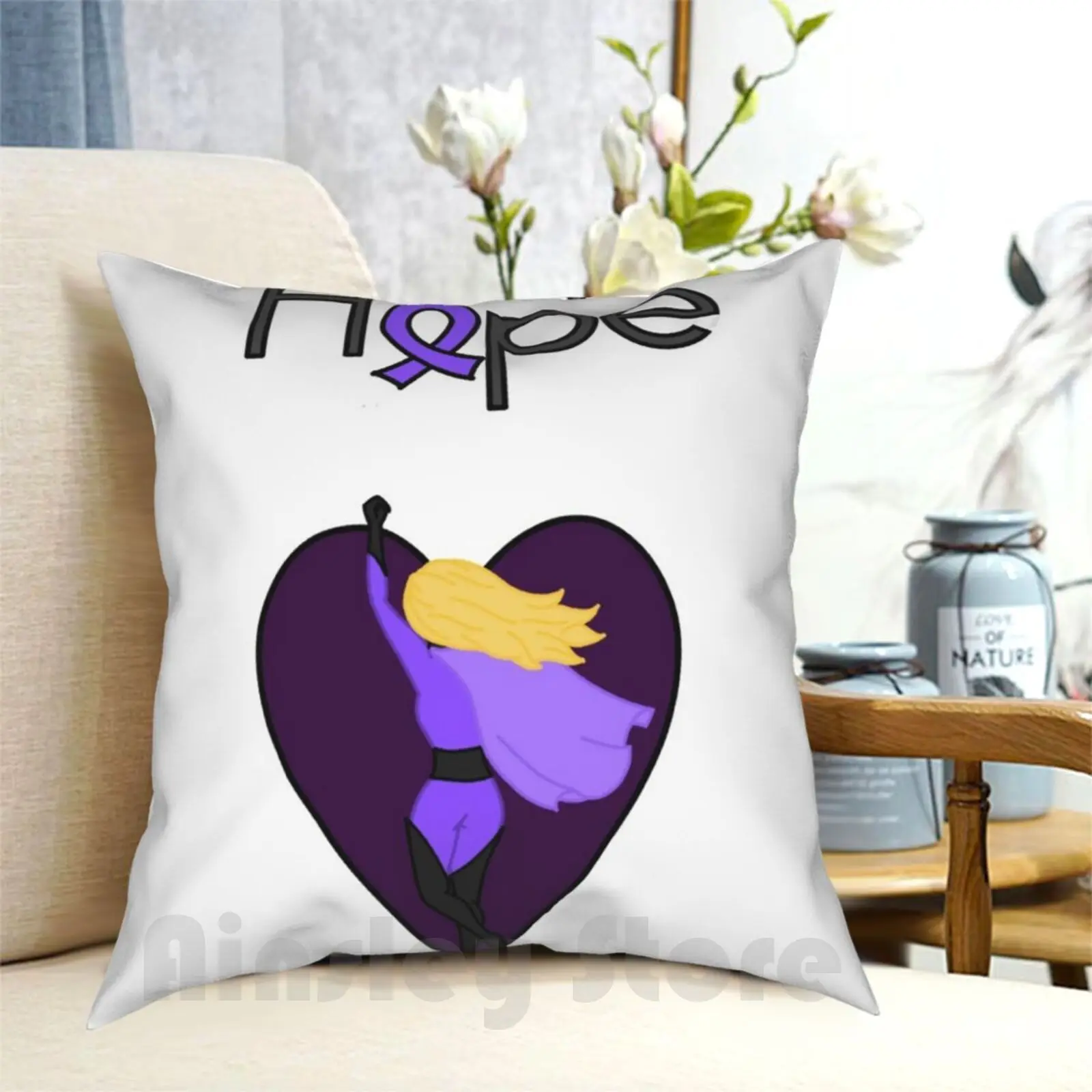 Epilepsy Hope-Superhero Pillow Case Printed Home Soft DIY Pillow cover Epilepsy Superhero Purple Day