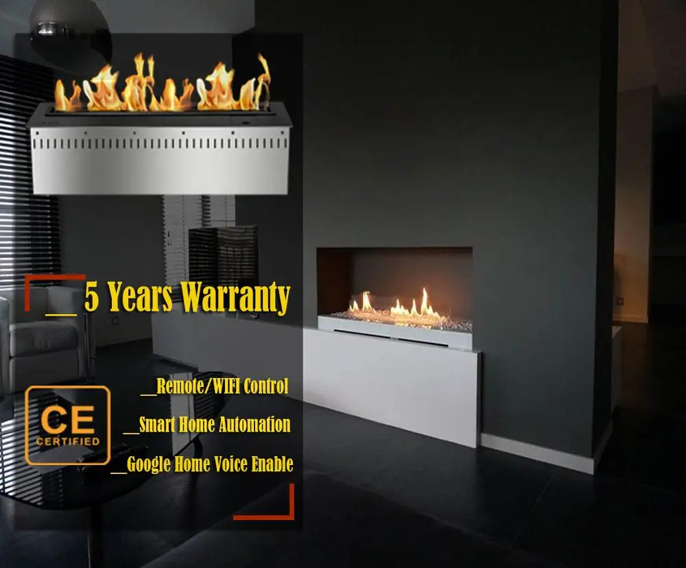 

Super 30 inch bioethanol fireplace wall indoor remote wifi bio fuel fire place