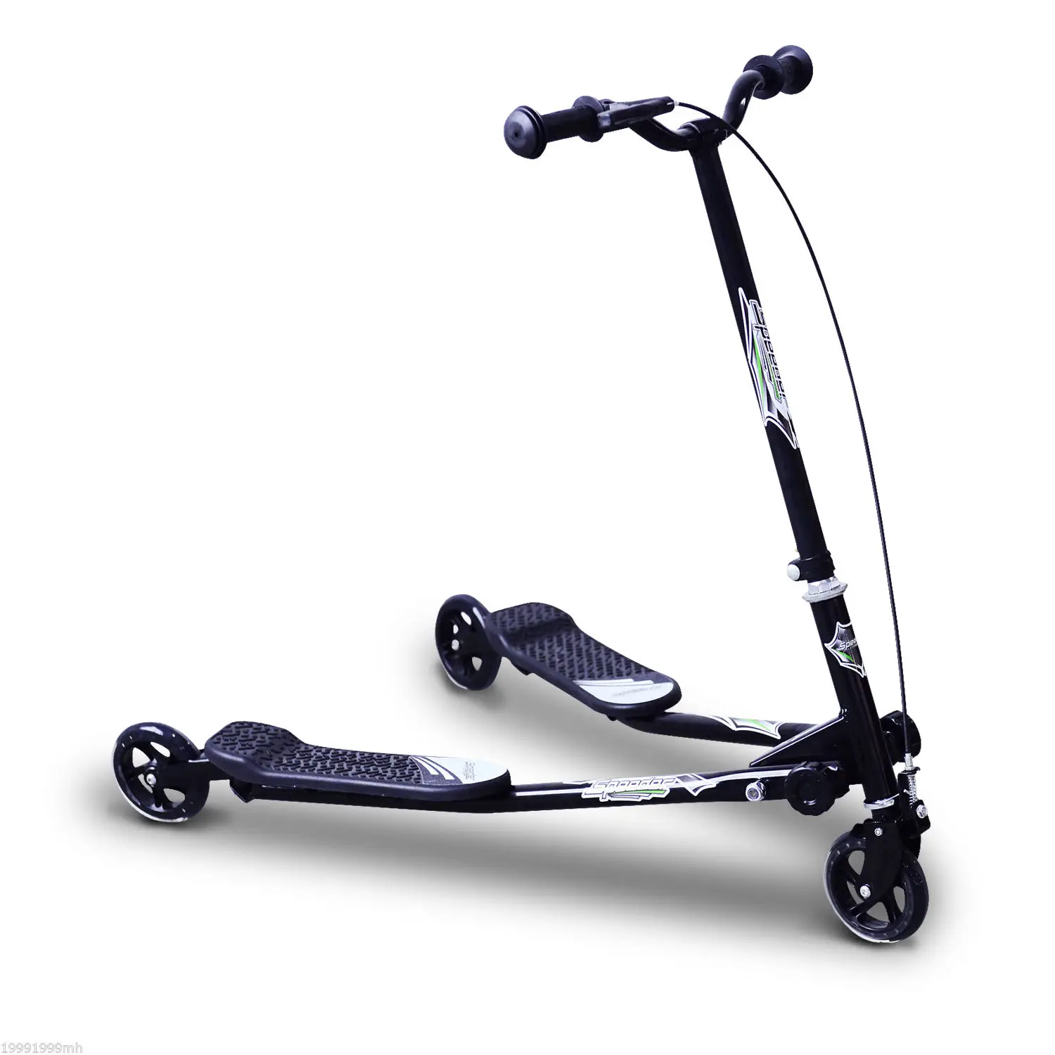 HOMCOM Patinete Scooter de 3 Ruedas Plegable Scooter de Oscilacion de Reductor para Ninos +4 Anos con Freno Manillar Ajustable