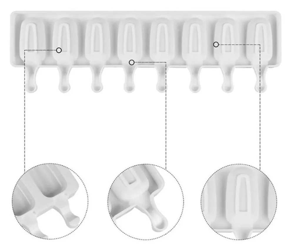 5pcs/lot 8 Hole Silicone Ice Cream Mould Ice Cube Tray Popsicle Barrel Diy Mold Dessert Ice Cream Mold