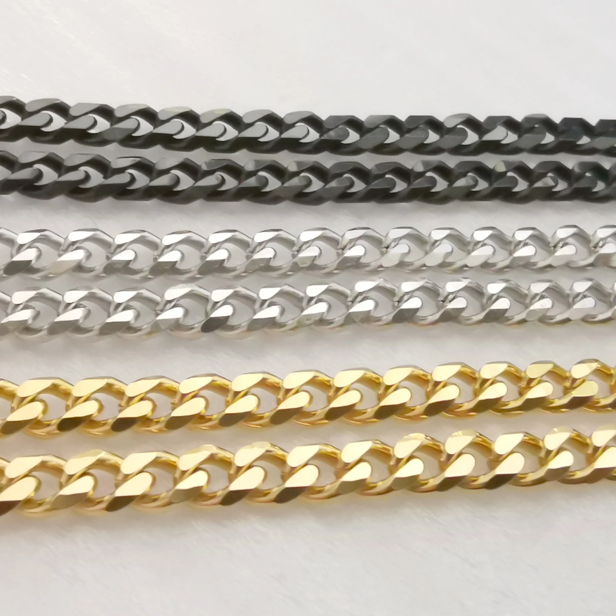 

5meter/Lot in bulk 3 color 8mm Smooth Curb Link Chain Stainless Steel DIY Jewelry Finding Chain DIY Necklace bracelet Marking