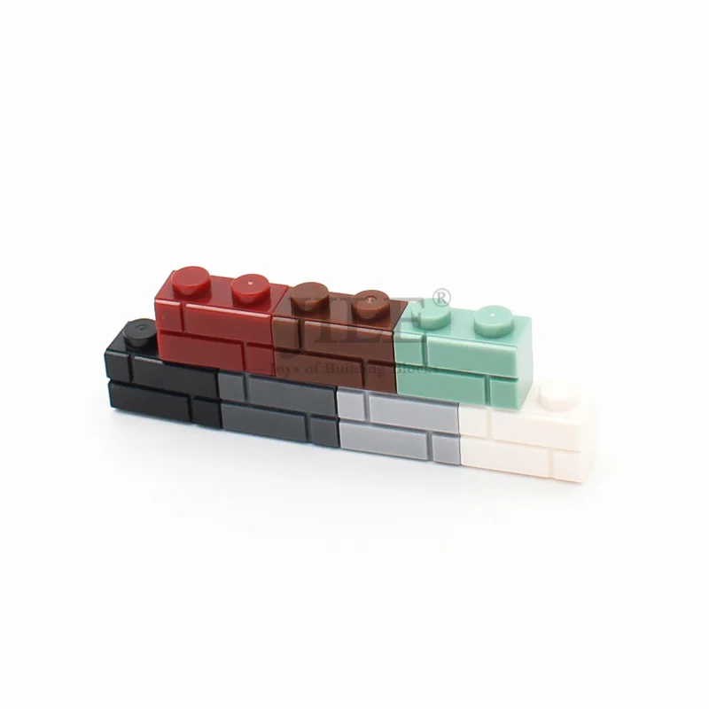 Moc Wall Brick Modified 1x2 with Masonry Profile Military 98283 DIY Enlighten Block Compatible City Buildings Architecture