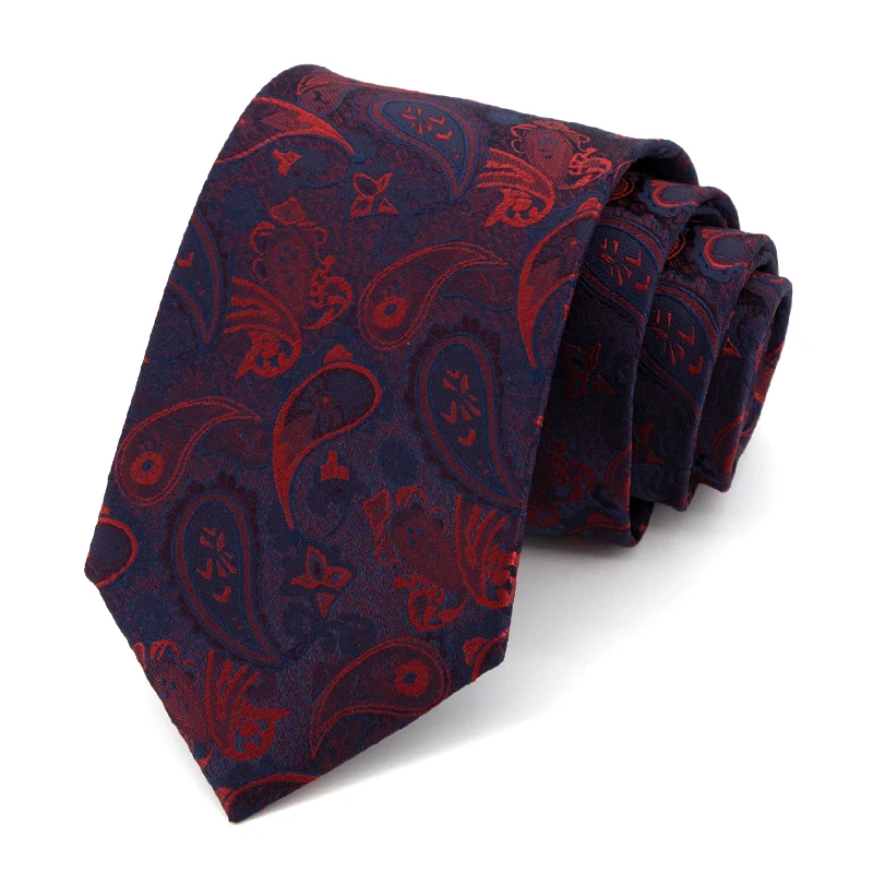 High Quality Paisley Ties for Men 8 CM Wide Dresses Necktie  Fashion Formal Work Cravat Male Gift With Box