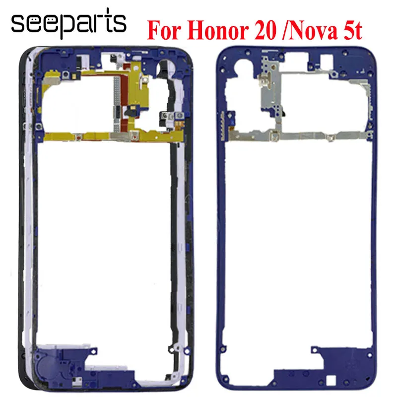 For Huawei Honor 20 Back Frame Rear Bezel Plate Chassis Housing For Huawei Nova 5T Back Frame Replacement